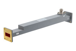 PEW112CP001-30 - WR-112 Waveguide 30 dB Broadwall Coupler, UG Cover Flange, N-Type Female Coupled Port, 6.57 GHz to 9.99 GHz, Copper