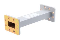 PEW159S001-8 - WR-159 Straight Waveguide Section 8 Inch Length, UG Cover and Grooved Flanges from 4.64 GHz to 7.05 GHz