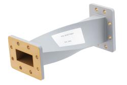 PEW187TW001 - WR-187 90 Degree Waveguide Right Hand Twist With a UG Cover and Grooved Flanges Operating From 3.94 GHz to 5.99 GHz