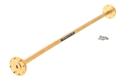 PEW19S010-12 - WR-19 Instrumentation Grade Straight Waveguide Section 12 Inch Length, UG-383/U-Mod Round Cover Flange from 40 GHz to 60 GHz
