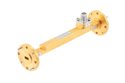 PEW22CP005-30 - WR-22 Waveguide 30 dB Broadwall Coupler, UG Cover Flange, 2.4mm Female Coupled Port, 33 GHz to 50 GHz, Copper