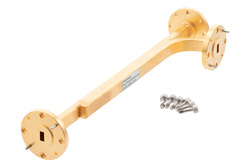 PEW22CP010-20 - WR-22 Waveguide 20 dB Broadwall Coupler, UG-383/U Round Cover Flange, E-Plane Coupled Port, 33 GHz to 50 GHz, Brass Copper