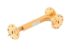 PEW22CP010-40 - WR-22 Waveguide 40 dB Broadwall Coupler, UG Cover Flange, 33 GHz to 50 GHz, Copper