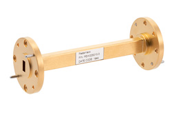 PEW22S010-3 - WR-22 Straight Waveguide Section 3 Inch Length, UG-383/U Round Cover Flange from 33 GHz to 50 GHz