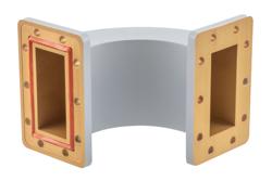 PEW284B001 - WR-284 Waveguide E-Bend with UG Cover and Grooved Flanges Operating from 2.6 GHz to 3.95 GHz
