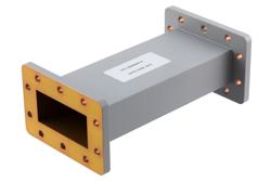 PEW284S001-8 - WR-284 Straight Waveguide Section 8 Inch Length, UG Cover and Grooved Flanges from 2.6 GHz to 3.95 GHz