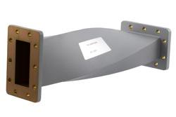 PEW284TW001 - WR-284 90 Degree Waveguide Right Hand Twist With a UG Cover and Grooved Flanges Operating From 2.6 GHz to 3.95 GHz