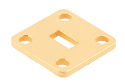 PEW28FS2 - WR-28 Waveguide Shim, Square UG-Cover Flange Configuration, Frequency Range: 26.5 GHz to 40 GHz, 2 mm Thick Brass Construction
