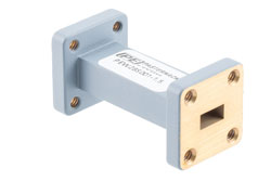 PEW28S001-1.5 - WR-28 Straight Waveguide Section 1.5 Inch Length, UG-599/U Cover Flange from 26.5 GHz to 40 GHz in Aluminum