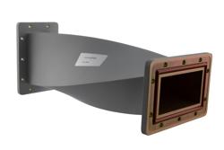 PEW430TW001 - WR-430 90 Degree Waveguide Right Hand Twist With a UG Cover and Grooved Flanges Operating From 1.72 GHz to 2.61 GHz