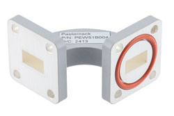 PEW51B004 - WR-51 Waveguide H-Bend with UBR180 and PBR180 Flange Operating from 14.5 GHz to 22 GHz
