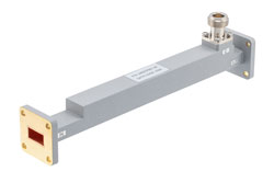 PEW62CP001-30 - WR-62 Waveguide 30 dB Broadwall Coupler, UG Cover Flange, N-Type Female Coupled Port, 11.9 GHz to 18 GHz, Copper