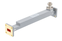 PEW62CP001-40 - WR-62 Waveguide 40 dB Broadwall Coupler, UG Cover Flange, N-Type Female Coupled Port, 11.9 GHz to 18 GHz, Copper