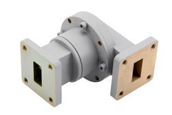 PEW62RJ0001 - WR-62 100 W Waveguide Rotary Joint in the Ku Band Frequency range, 13.75 GHz to 14.5 GHz, UG Cover Flanges, L-Style
