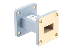 PEW62S001-1.5 - WR-62 Straight Waveguide Section 1.5 Inch Length, UG-419/U Flange from 12 GHz to 18 GHz in Aluminum