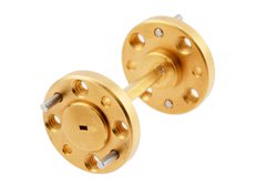 WR-6 45 Degree Left-hand Waveguide Twist with a UG-387/U-Mod Flange Operating from 110 GHz to 170 GHz