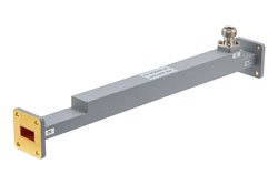 PEW75CP001-20 - WR-75 Waveguide 20 dB Broadwall Coupler, UG Cover Flange, N-Type Female Coupled Port, 9.84 GHz to 15 GHz, Copper