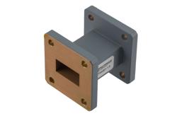 PEW75S001-1.5 - WR-75 Straight Waveguide Section 1.5 Inch Length, UG Square Cover Flange from 10 GHz to 15 GHz in Aluminum
