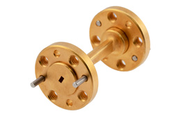 WR-8 45 Degree Left-hand Waveguide Twist with a UG-387/U-Mod Flange Operating from 90 GHz to 140 GHz