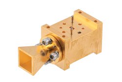 PEWAN012-14OMT - WR-15 Waveguide Dual Polarized Horn Antenna, 50 GHz to 75 GHz Frequency Range, 15 dBi Nominal Gain, UG-385/U Flange