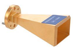 PEWAN1011 - WR-15 Waveguide Standard Gain Horn Antenna Operating from 50 GHz to 75 GHz with a Nominal 20 dBi Gain with UG-385/U-Mod Round Cover Flange