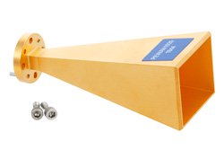 PEWAN1020 - WR-10 Waveguide Standard Gain Horn Antenna Operating from 75 GHz to 110 GHz with a Nominal 25 dBi Gain with UG-387/U-Mod Round Cover Flange