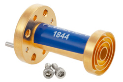 WR-12 Waveguide Wide Angle Scalar Feed Horn Antenna Operating from 72 GHz to 82 GHz with a Nominal 10 dBi Gain with UG-385/U Round Cover Fla