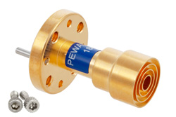 WR-10 Waveguide Wide Angle Scalar Feed Horn Antenna Operating from 89 GHz to 99 GHz with a Nominal 10 dBi Gain with UG-385/U-Mod Round Cover