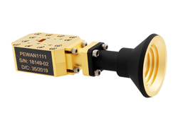 PEWAN1111 - WR-28 Waveguide Dual Polarized Scalar Feed Horn Antenna, 24 GHz to 40 GHz Frequency Range, 15 dBi Gain, UG-599/U Flange