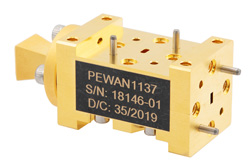 PEWAN1137 - WR-10 Waveguide Dual Polarized Horn Antenna, 75 GHz to 110 GHz Frequency Range, 15 dBi Gain, UG-387/U-Mod Flange