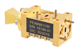 WR-12 Waveguide Dual Polarized Horn Antenna, 50 GHz to 75 GHz Frequency Range, 15 dBi Gain, UG-385/U Flange