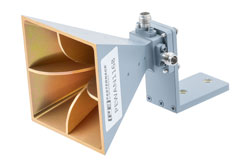 PEWAN1168 - Broadband Horn Antenna, Dual Polarized 18 GHz to 54 GHz 15 dBi Gain, 2.4mm Female Connector