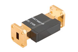 PEWAT1007-20 - WR-28 Waveguide Fixed Attenuator, 20 dB, from 26.5 GHz to 40 GHz, UG-599/U Square Cover Flange, 5W Power