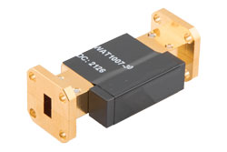 PEWAT1007-30 - WR-28 Waveguide Fixed Attenuator, 30 dB, from 26.5 GHz to 40 GHz, UG-599/U Square Cover Flange, 5W Power