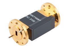 PEWAT1008-6 - WR-22 Waveguide Fixed Attenuator, 6 dB, from 33 GHz to 50 GHz, UG-383/U Round Cover Flange, 4W Power