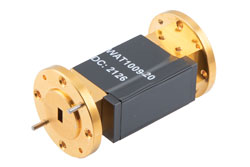 PEWAT1009-20 - WR-19 Waveguide Fixed Attenuator, 20 dB, from 40 GHz to 60 GHz, UG-383/U-Mod Round Cover Flange, 3W Power