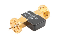 PEWAT1010-20 - WR-15 Waveguide Fixed Attenuator, 20 dB, from 50 GHz to 75 GHz, UG-385/U Round Cover Flange, 2W Power