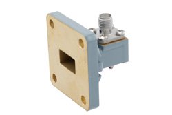 PEWCA1002A - WR-51 Square Cover Flange to SMA Female Waveguide to Coax Adapter Operating from 15 GHz to 22 GHz
