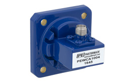 WR-75 Square Cover Flange to SMA Female Waveguide to Coax Adapter Operating From 10 GHz to 15 GHz, M Band