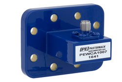 WR-90 CPR-90G Grooved Flange to SMA Female Waveguide to Coax Adapter Operating From 8.2 GHz to 12.4 GHz, X Band