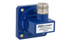 PEWCA1012 - WR-112 UG-51/U Square Cover Flange to N Female Waveguide to Coax Adapter Operating from 7.05 GHz to 10 GHz