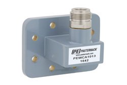 PEWCA1013 - WR-112 CPR-112G Grooved Flange to N Female Waveguide to Coax Adapter Operating from 7.05 GHz to 10 GHz
