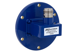 WR-137 UG-344/U Round Cover Flange to N Female Waveguide to Coax Adapter Operating From 5.85 GHz to 8.2 GHz, C Band