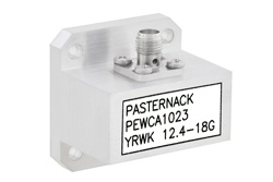 PEWCA1023 - WR-62 UG-1665/U Square Cover Flange to SMA Female Waveguide to Coax Adapter Operating from 12.4 GHz to 18 GHz