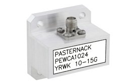 PEWCA1024 - WR-75 Square Cover Flange to SMA Female Waveguide to Coax Adapter Operating from 10 GHz to 15 GHz, X-Ku Band