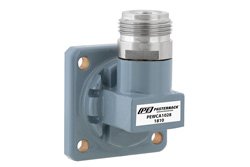 PEWCA1028 - WR-62 UG-1665/U Square Cover Flange to N Female Waveguide to Coax Adapter Operating from 12.4 GHz to 18 GHz
