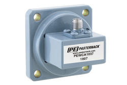 WR-102 UG-1493/U Square Cover Flange to SMA Female Waveguide to Coax Adapter Operating from 7 GHz to 10 GHz