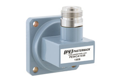WR-102 UG-1493/U Square Cover Flange to N Female Waveguide to Coax Adapter Operating from 7 GHz to 11 GHz