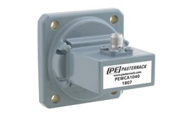 PEWCA1040 - WR-112 UG-138/U Square Cover Flange to SMA Female Waveguide to Coax Adapter Operating from 7.05 GHz to 10 GHz
