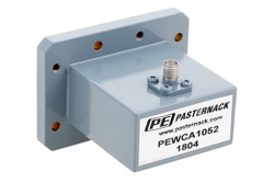 PEWCA1052 - WR-159 CMR-159 Flange to SMA Female Waveguide to Coax Adapter Operating from 4.9 GHz to 7.05 GHz